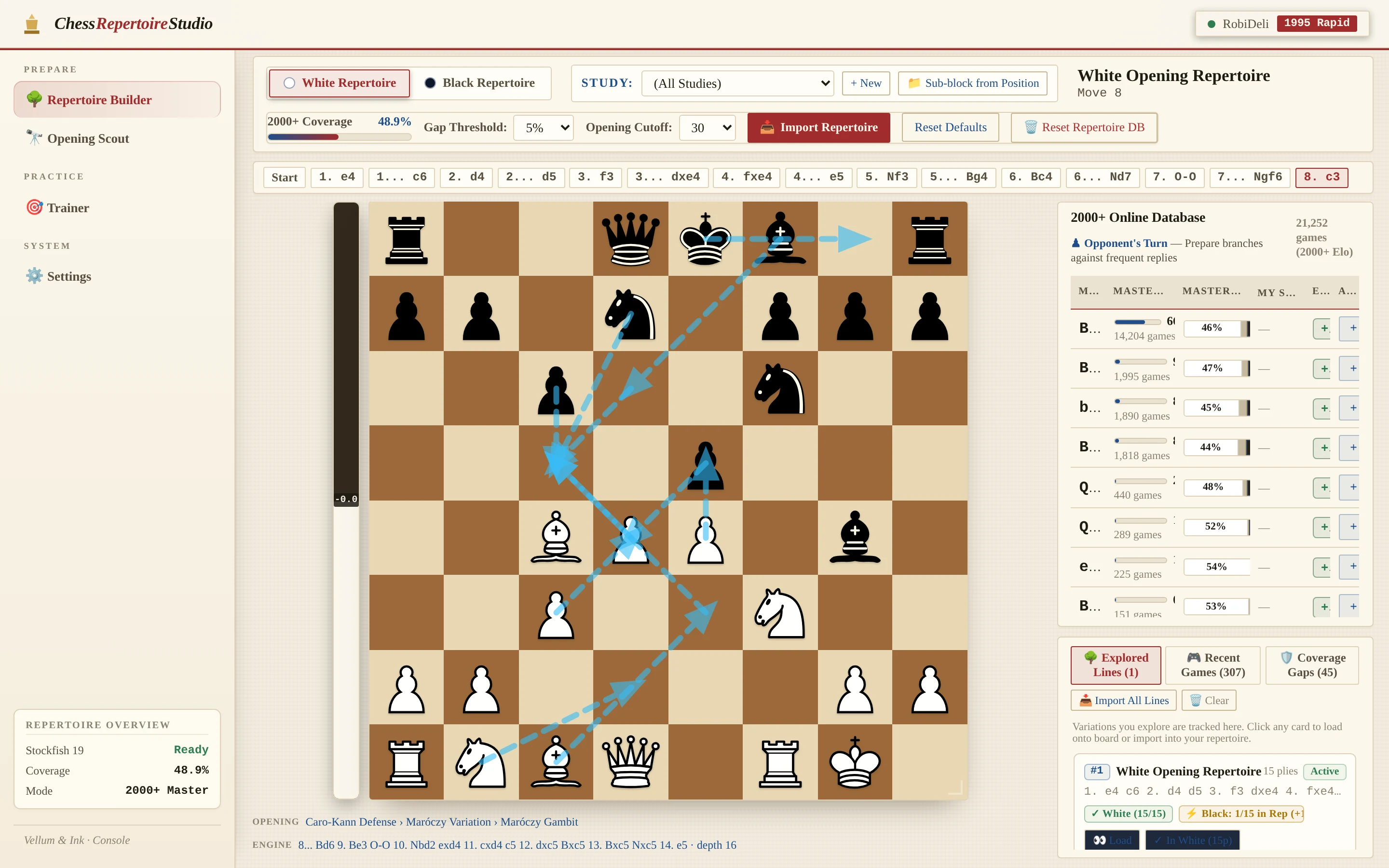Chess Repertoire Studio Application Screenshot